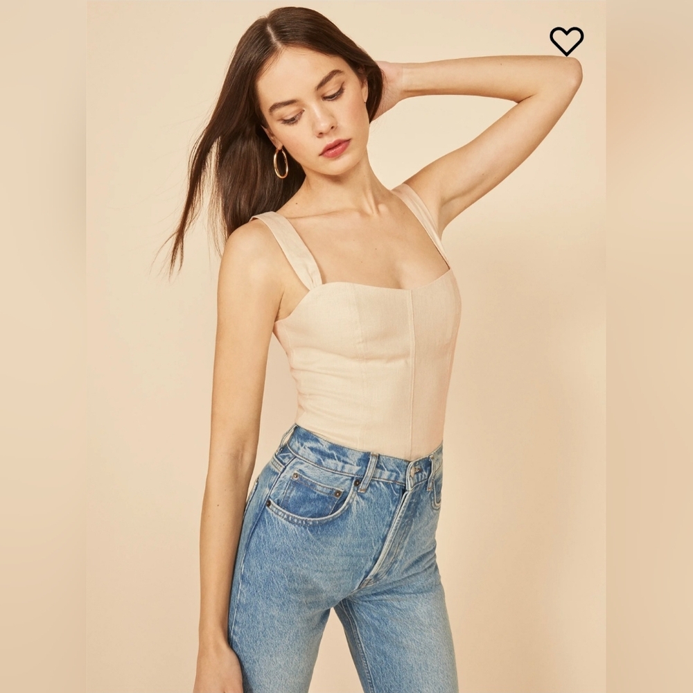 Reformation Garten Top, Cream, Size 6